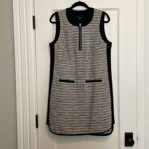 Madewell Tweed Viscose Black and White Shift Dress - Size 10